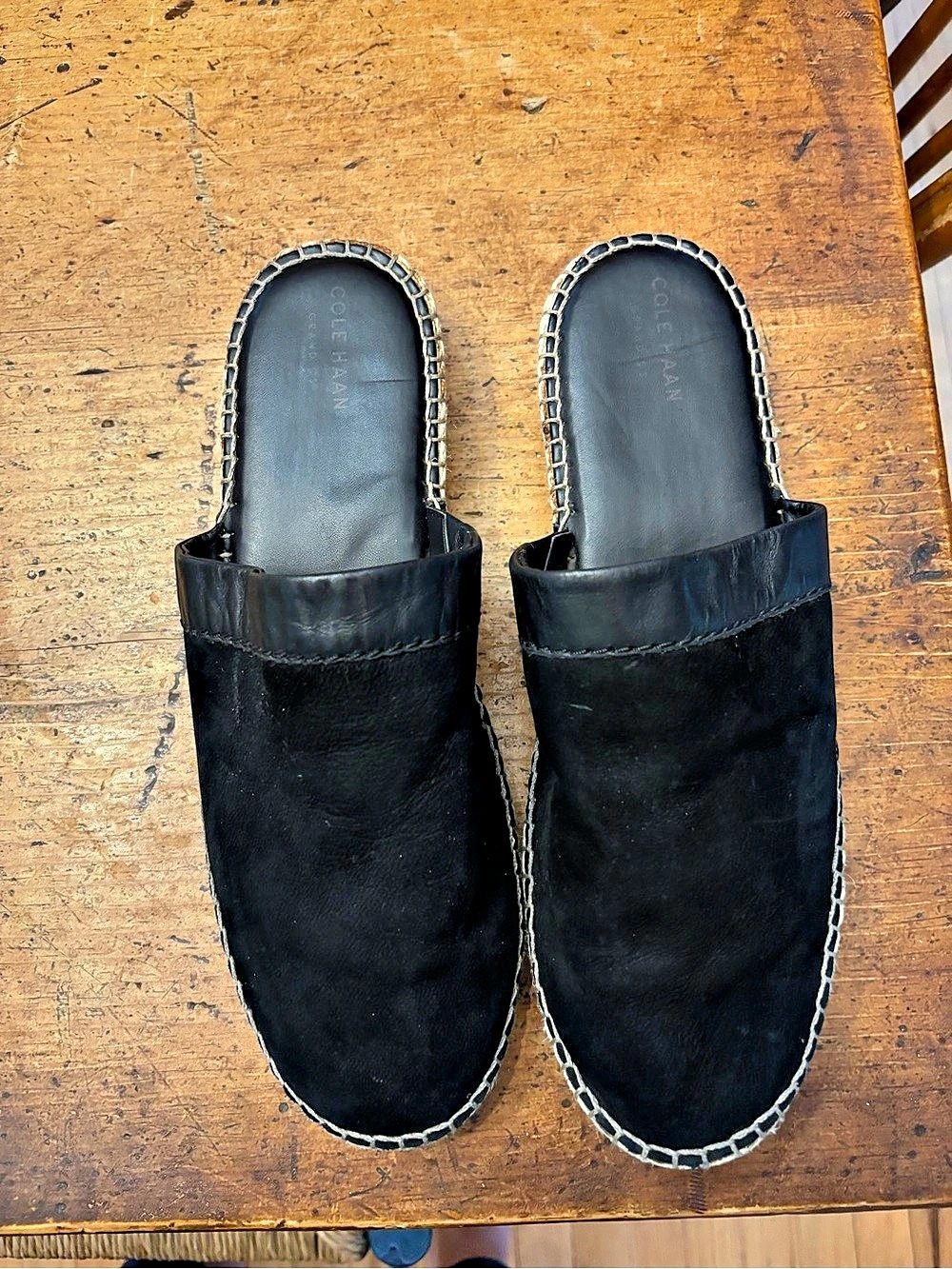 Cole Haan Pinch Maine Classic Espadrille Slide Black Espadrille Slip-On Flats